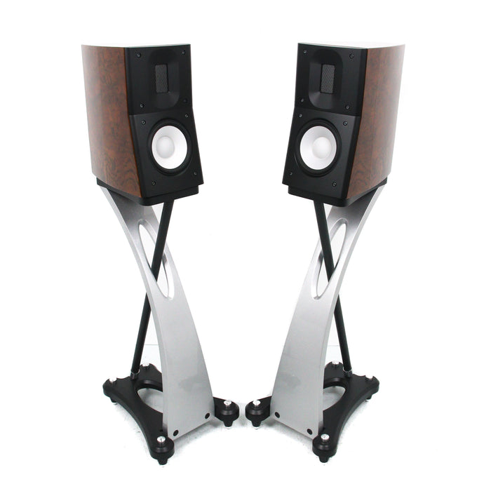 Raidho Acoustics C1.1 Bookshelf Speakers; Burl Walnut Pair w/ Stands