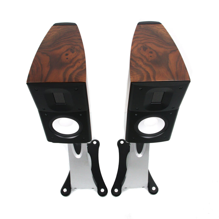 Raidho Acoustics C1.1 Bookshelf Speakers; Burl Walnut Pair w/ Stands
