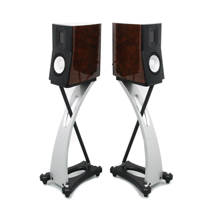 Raidho Acoustics C1.1 Bookshelf Speakers; Burl Walnut Pair w/ Stands