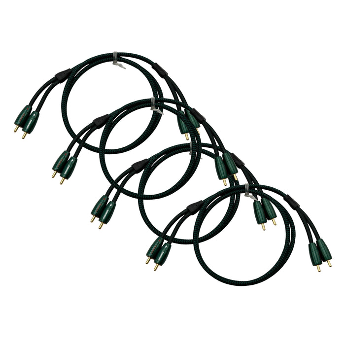 AudioQuest Evergreen RCA Cable; 1m Stereo Interconnect; Lot of 4 (Unused)