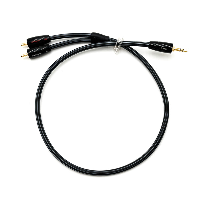 AudioQuest Tower RCA Cable; 0.6m Stereo 3.5mm to RCA Interconnect; Lot of 3