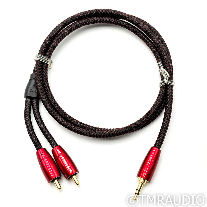 AudioQuest Golden Gate RCA Cable; 1m Stereo 3.5mm to RCA Interconnect; Lot of 2