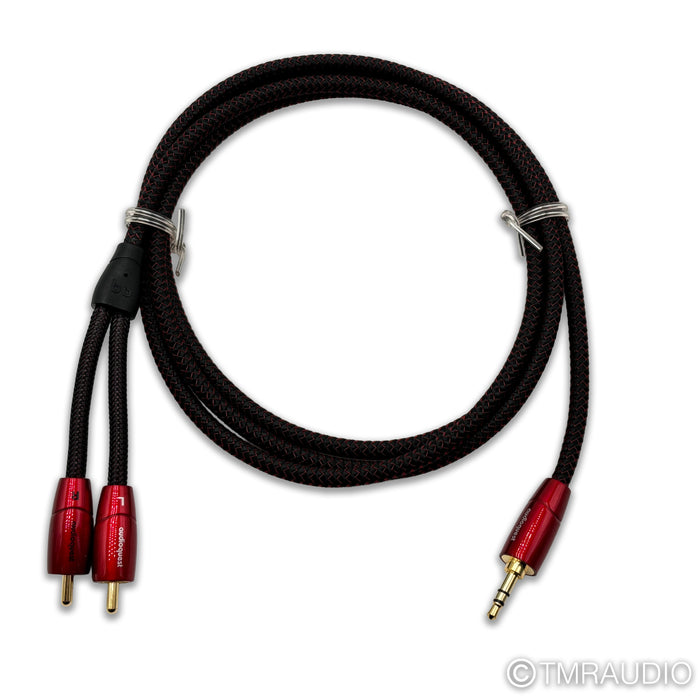 AudioQuest Golden Gate 3.5mm to RCA Cable; 1.5m Stereo Interconnect; Lot of 2