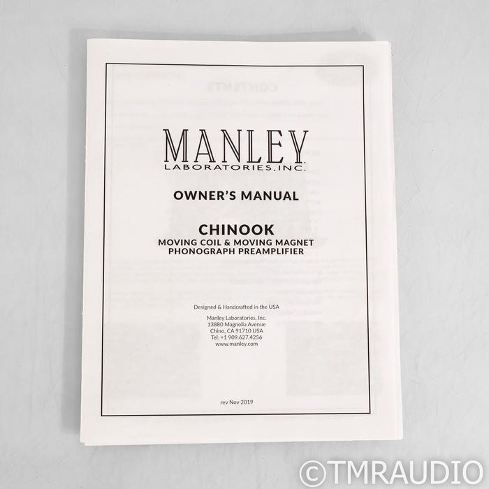 Manley Laboratories Chinook SE MkII Tube MM / MC Phono Preamplifier