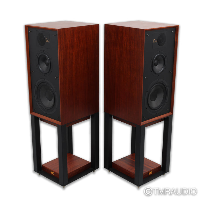 Wharfedale Linton 85th Anniversary Bookshelf Speakers; Mahogany Pair w/ Stands