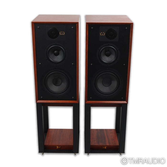 Wharfedale Linton 85th Anniversary Bookshelf Speakers; Mahogany Pair w/ Stands