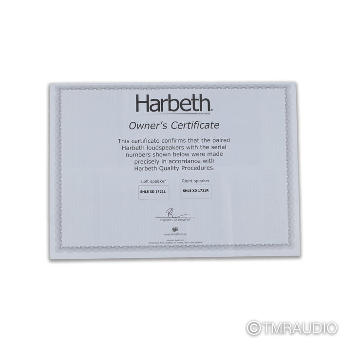 Harbeth Super HL5+ XD Bookshelf Speakers; Walnut Pair