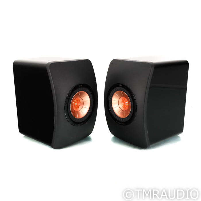 KEF LS50 Bookshelf Speakers; Black Pair