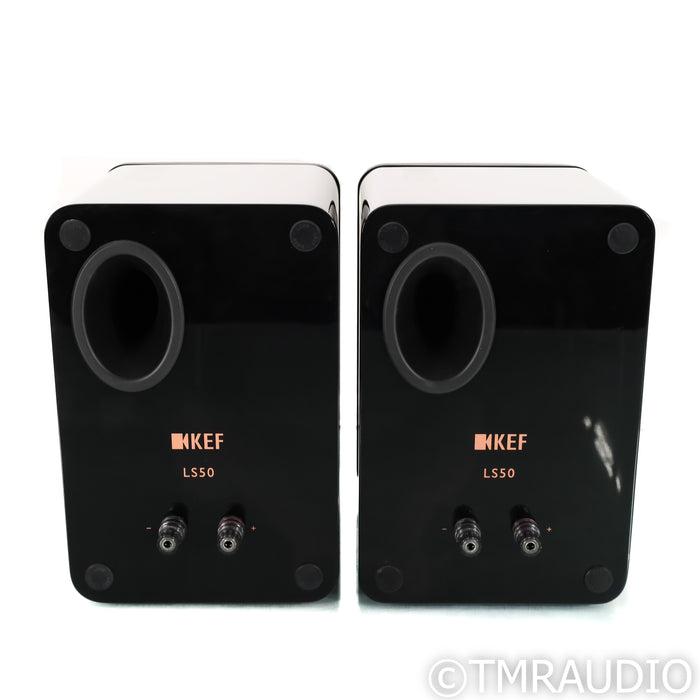 KEF LS50 Bookshelf Speakers; Black Pair