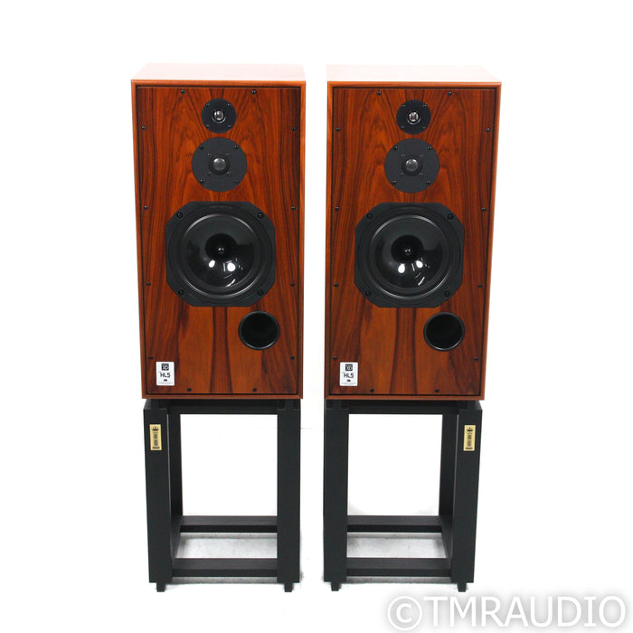 Harbeth Super HL5+ XD Bookshelf Speakers; Rosewood Pair with Ton Trager Stands