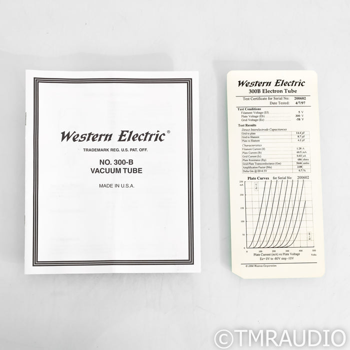 Western Electric 300B Tubes; Matched Pair (Low Hours)