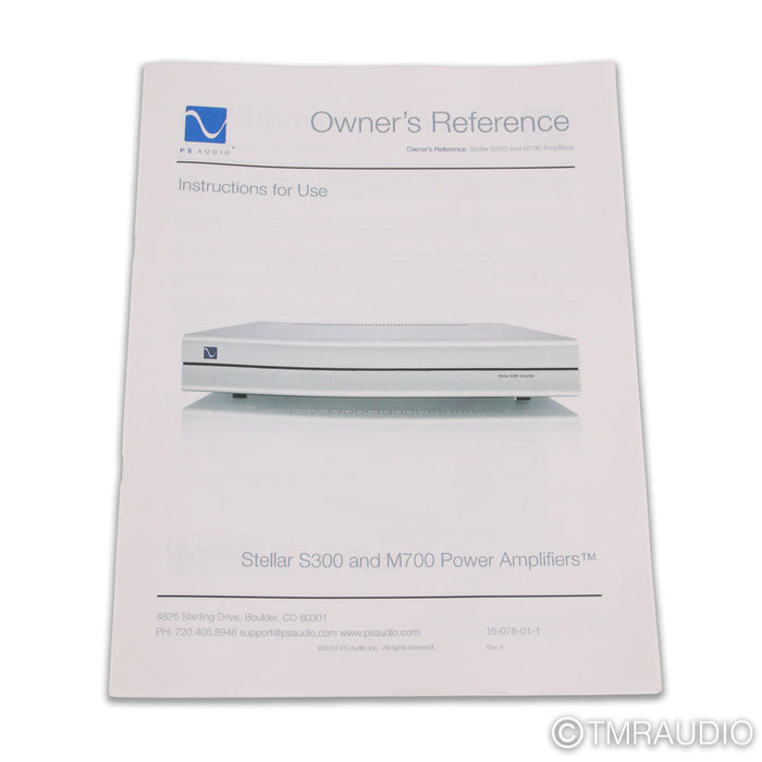 PS Audio Stellar M700 Monoblock Power Amplifiers; Pair