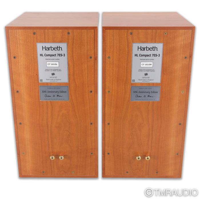 Harbeth Compact 7ES-3 30th Anniv. Bookshelf Speakers; Cherry Pair