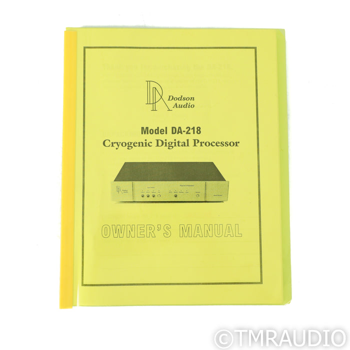 Dodson Audio DA-218 DAC; D/A Converter