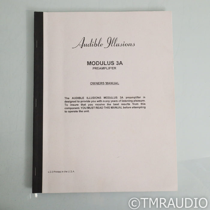 Audible Illusions Modulus M3A Stereo Tube Preamplifier; MM Phono