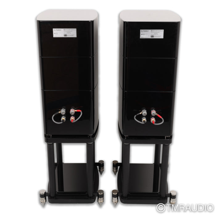 Wharfedale Elysian 2 Bookshelf Speakers; Black Piano Pair with Stands