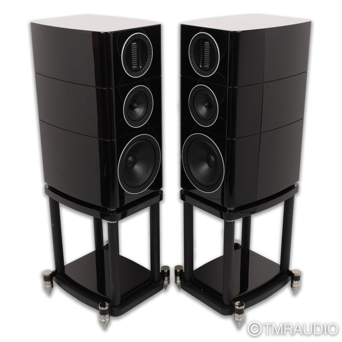Wharfedale Elysian 2 Bookshelf Speakers; Black Piano Pair with Stands