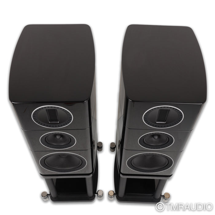 Wharfedale Elysian 2 Bookshelf Speakers; Black Piano Pair with Stands