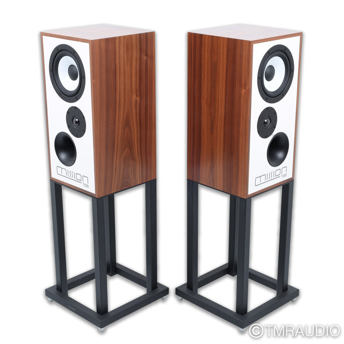Mission 700 Bookshelf Speakers with Stands; Walnut Pair