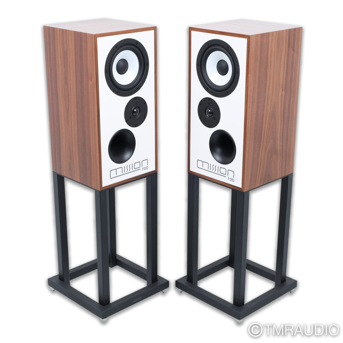 Mission 700 Bookshelf Speakers with Stands; Walnut Pair
