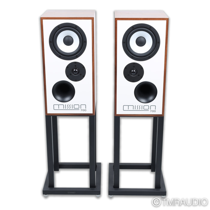 Mission 700 Bookshelf Speakers with Stands; Walnut Pair