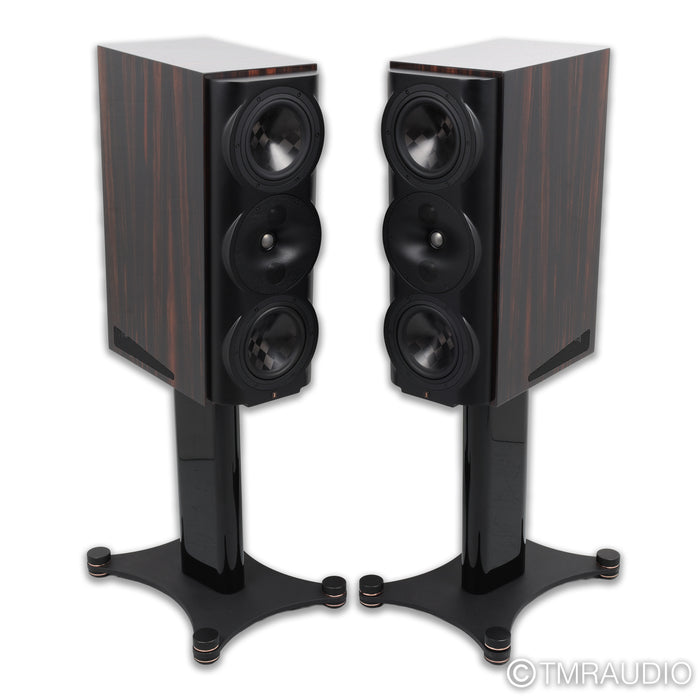 Perlisten S5M Bookshelf Speakers; Gloss Ebony Pair w/ Stands