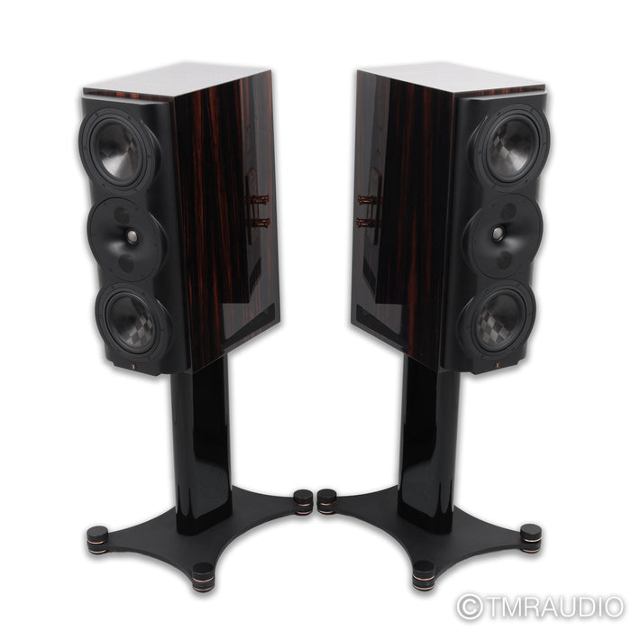 Perlisten S5M Bookshelf Speakers; Gloss Ebony Pair w/ Stands