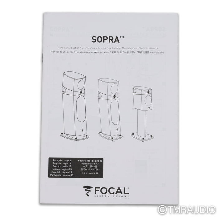 Focal Sopra No. 2 Floorstanding Speakers; Dark Oak Pair