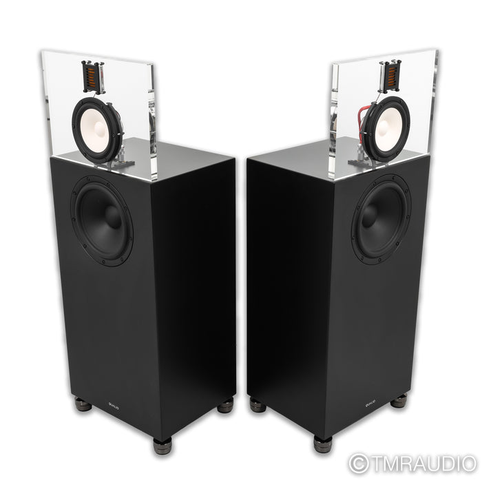 Qualio Audio IQ Ultra Floorstanding Speakers; Black Pair w/ Gaia II Feet