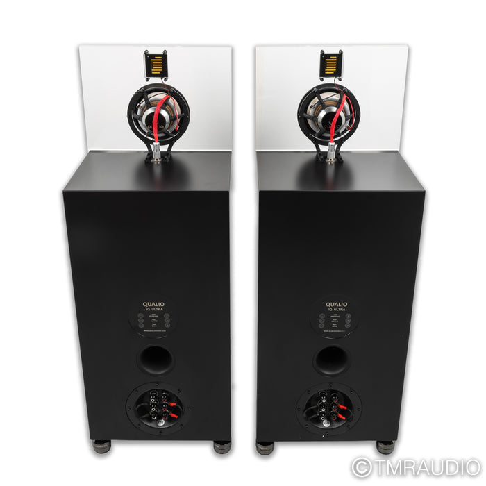 Qualio Audio IQ Ultra Floorstanding Speakers; Black Pair w/ Gaia II Feet