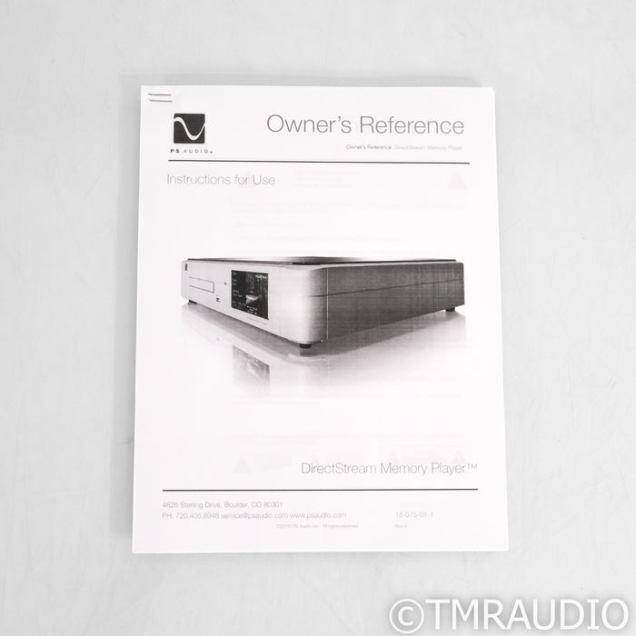 PS Audio DirectStream Memory Player CD / SACD Transport (No Remote)