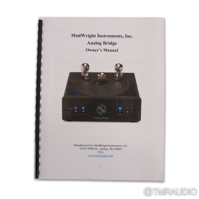 ModWright Analog Bridge Stereo Tube Preamplifier; XLR Upgrade