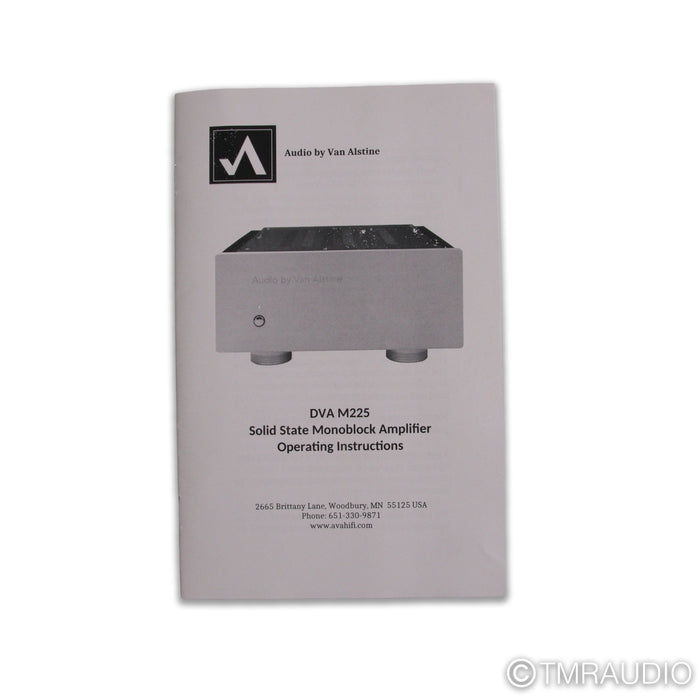 Van Alstine DVA M225 Monoblock Power Amplifiers; Pair