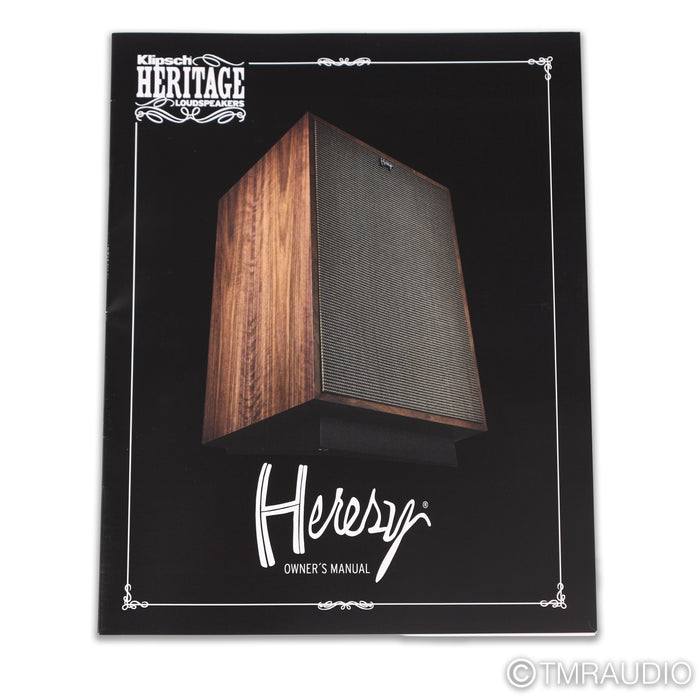 Klipsch Heresy IV Floorstanding Speakers; American Walnut Pair