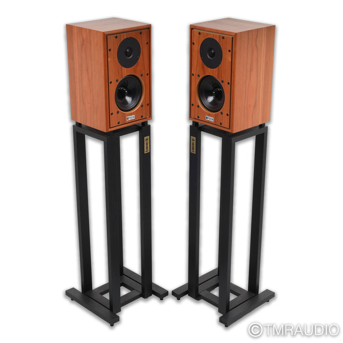 Harbeth P3ESR XD Bookshelf Speakers; Cherry Pair with Ton Trager Stands