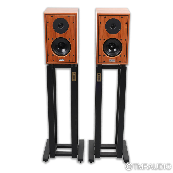 Harbeth P3ESR XD Bookshelf Speakers; Cherry Pair with Ton Trager Stands