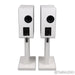KEF R3 Meta Bookshelf Speakers; White Gloss Pair with Stands