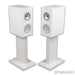 KEF R3 Meta Bookshelf Speakers; White Gloss Pair with Stands