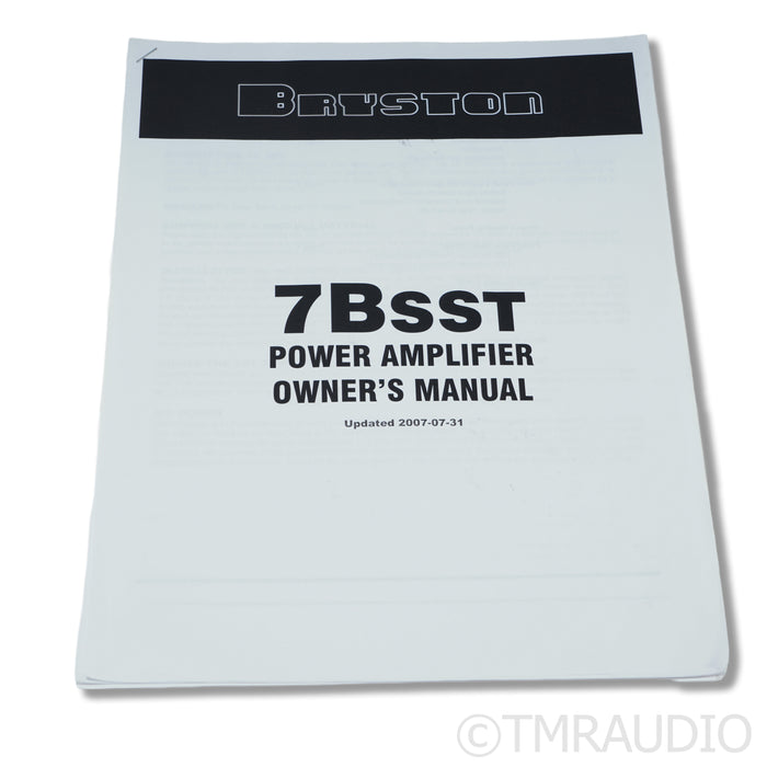Bryston 7B SST2 Monoblock Power Amplifier; Pair; 17"
