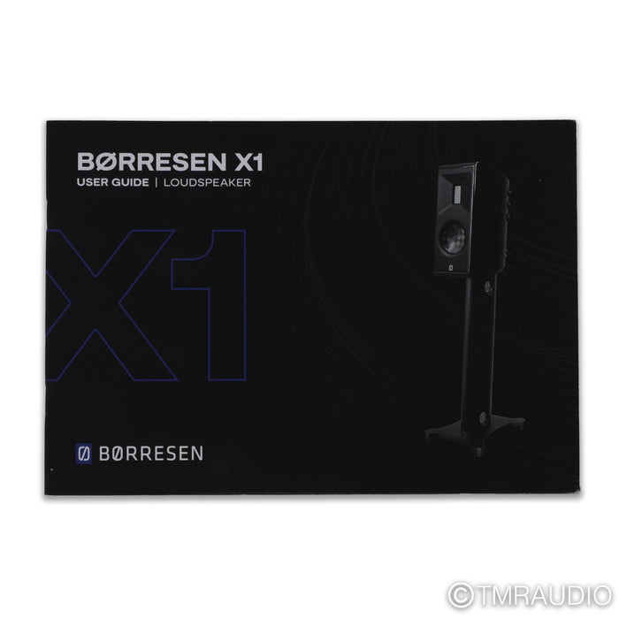 Borresen  X1 Bookshelf Speakers; White Pair w/ Stands