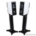 Borresen  X1 Bookshelf Speakers; White Pair w/ Stands
