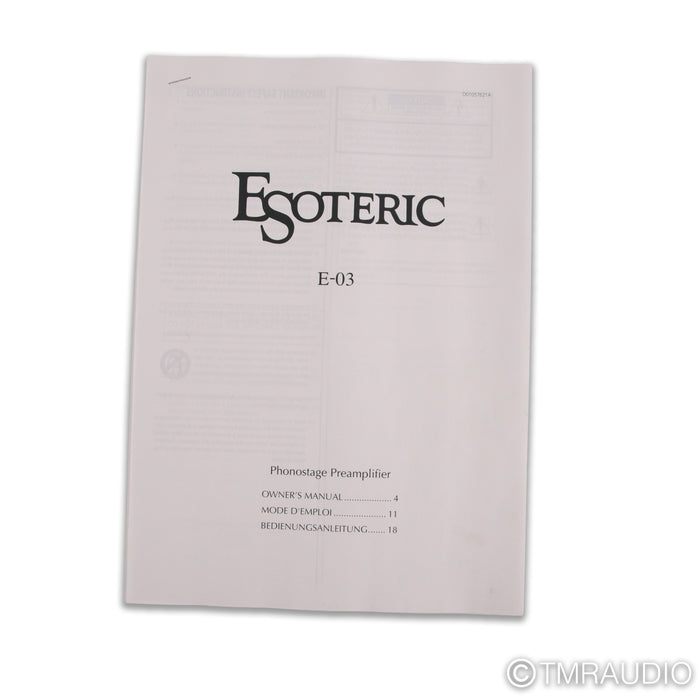 Esoteric Audio E-03 MM / MC Phono Preamplifier