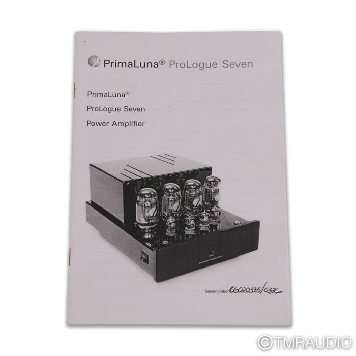 PrimaLuna Prologue Seven Tube Monoblock Power Amplifiers; Pair