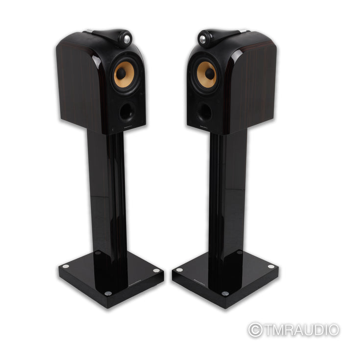 Bowers & Wilkins PM1 Bookshelf Speakers; Mocha Gloss Pair w/ Stands
