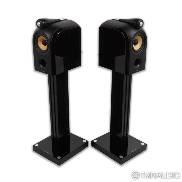 Bowers & Wilkins PM1 Bookshelf Speakers; Mocha Gloss Pair w/ Stands