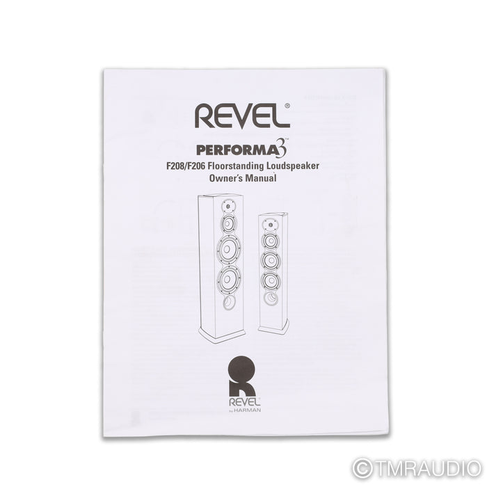 Revel Performa3 F208 Floorstanding Speakers; Black Pair