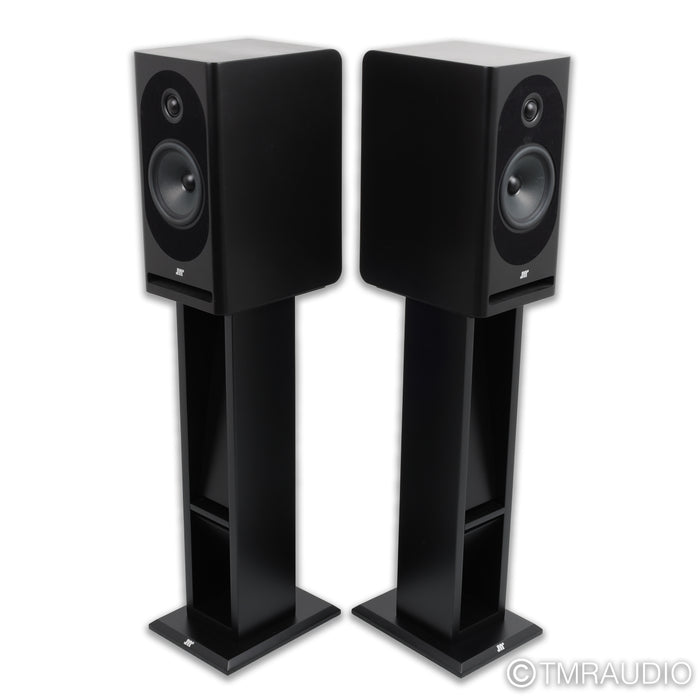 Jean-Marie Reynaud Bliss Jubilé Bookshelf Speakers; Black Pair with Stands