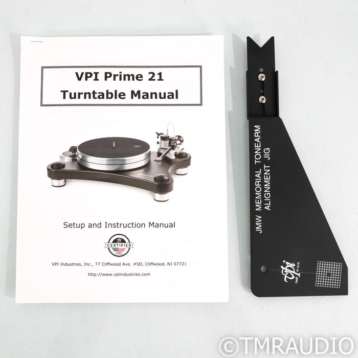 VPI Prime 21 Belt Drive Turntable; Walnut; JMW 10" 3DR Tonearm (No Cartridge)