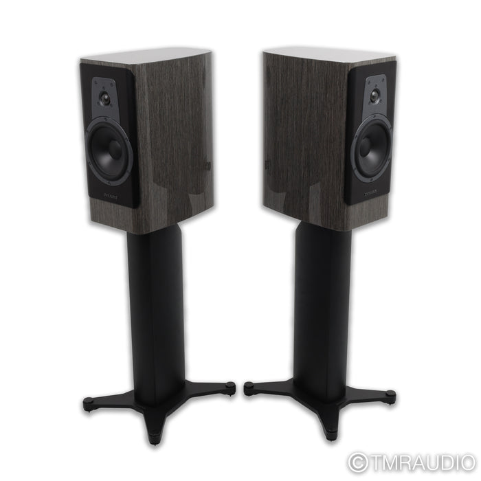 Dynaudio Contour 20 Bookshelf Speakers; Grey Oak High Gloss Pair w/ Stands