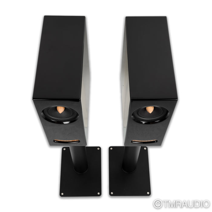 Closer Acoustics OGY Bookshelf Speakers; Black Pair w/ Stands